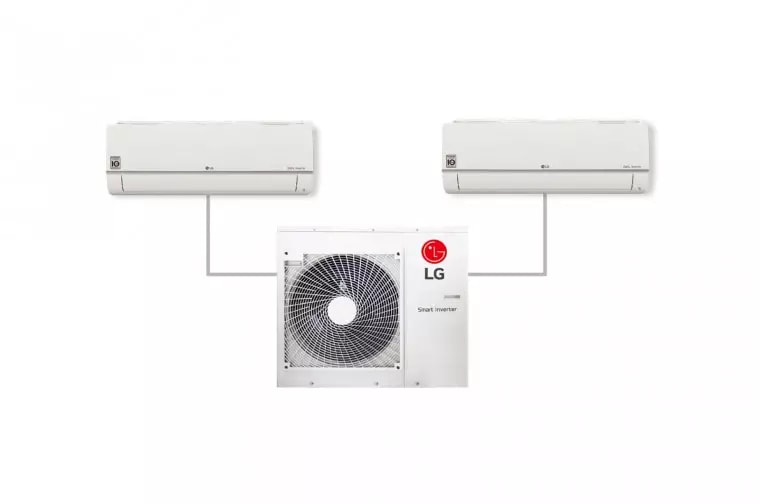 LG WIFI 2X1 9+9: Aire Acondicionado A++/A+, 10 años garantía, Función Ahorro de Energía, 2X1MULT99.SET