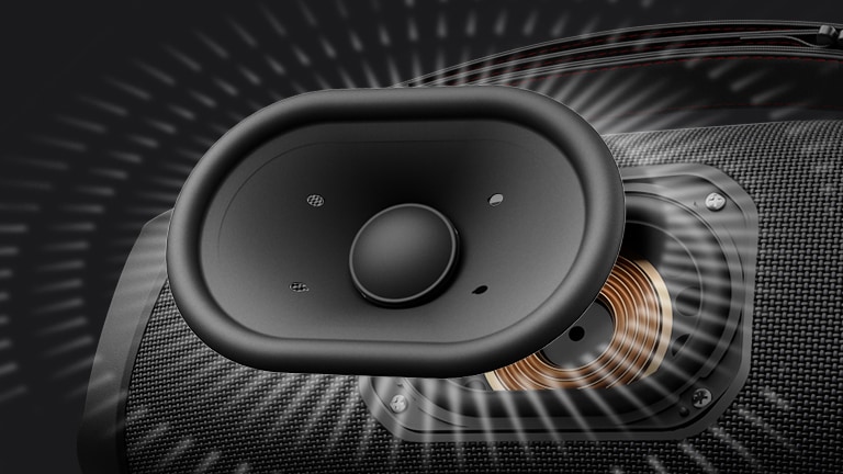 Vista de primer plano del woofer.