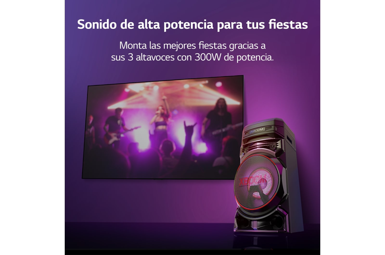 LG xboom La Bestia RNC5 - Altavoz gran potencia, 300W, karaoke, luces LED, efectos de DJ, Bluetooth, Negro, RNC5