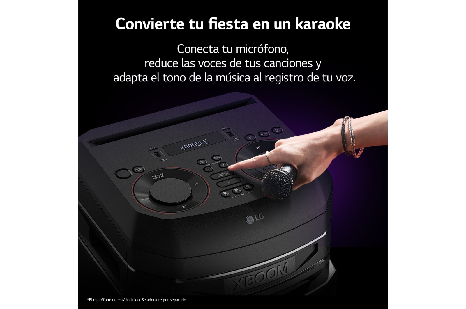 LG xboom La Bestia RNC5 - Altavoz gran potencia, 300W, karaoke, luces LED, efectos de DJ, Bluetooth, Negro, RNC5