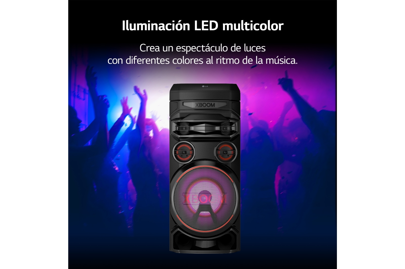 LG xboom La Bestia RNC7 - Altavoz gran potencia, 500W, karaoke, luces LED, efectos de DJ, Bluetooth, Negro, RNC7