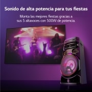 LG xboom La Bestia RNC7 - Altavoz gran potencia, 500W, karaoke, luces LED, efectos de DJ, Bluetooth, Negro, RNC7