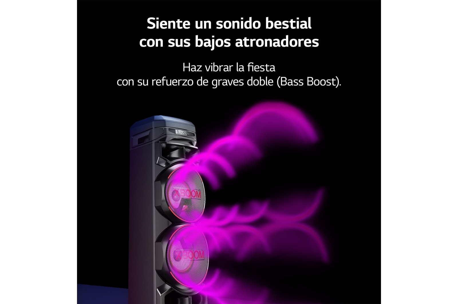 LG xboom La Bestia RNC9 - Altavoz gran potencia, 1000W, karaoke, luces LED, efectos de DJ, Bluetooth, Negro, RNC9