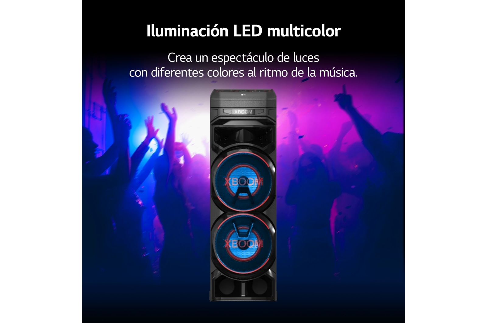 LG xboom La Bestia RNC9 - Altavoz gran potencia, 1000W, karaoke, luces LED, efectos de DJ, Bluetooth, Negro, RNC9