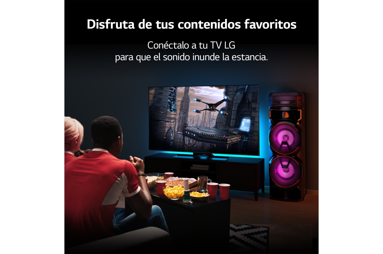 LG xboom La Bestia RNC9 - Altavoz gran potencia, 1000W, karaoke, luces LED, efectos de DJ, Bluetooth, Negro, RNC9