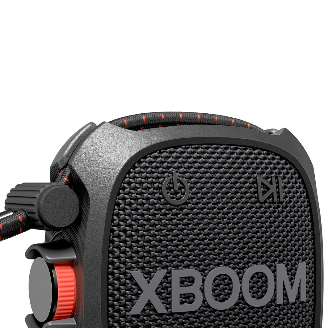 LG xboom XG2TBK - Altavoz inalámbrico, bluetooth, 5W, hasta 10h batería, resistencia militar, IP67, Negro, XG2TBK.DESB