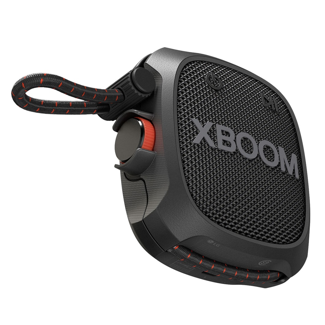 LG xboom XG2TBK - Altavoz inalámbrico, bluetooth, 5W, hasta 10h batería, resistencia militar, IP67, Negro, XG2TBK.DESB