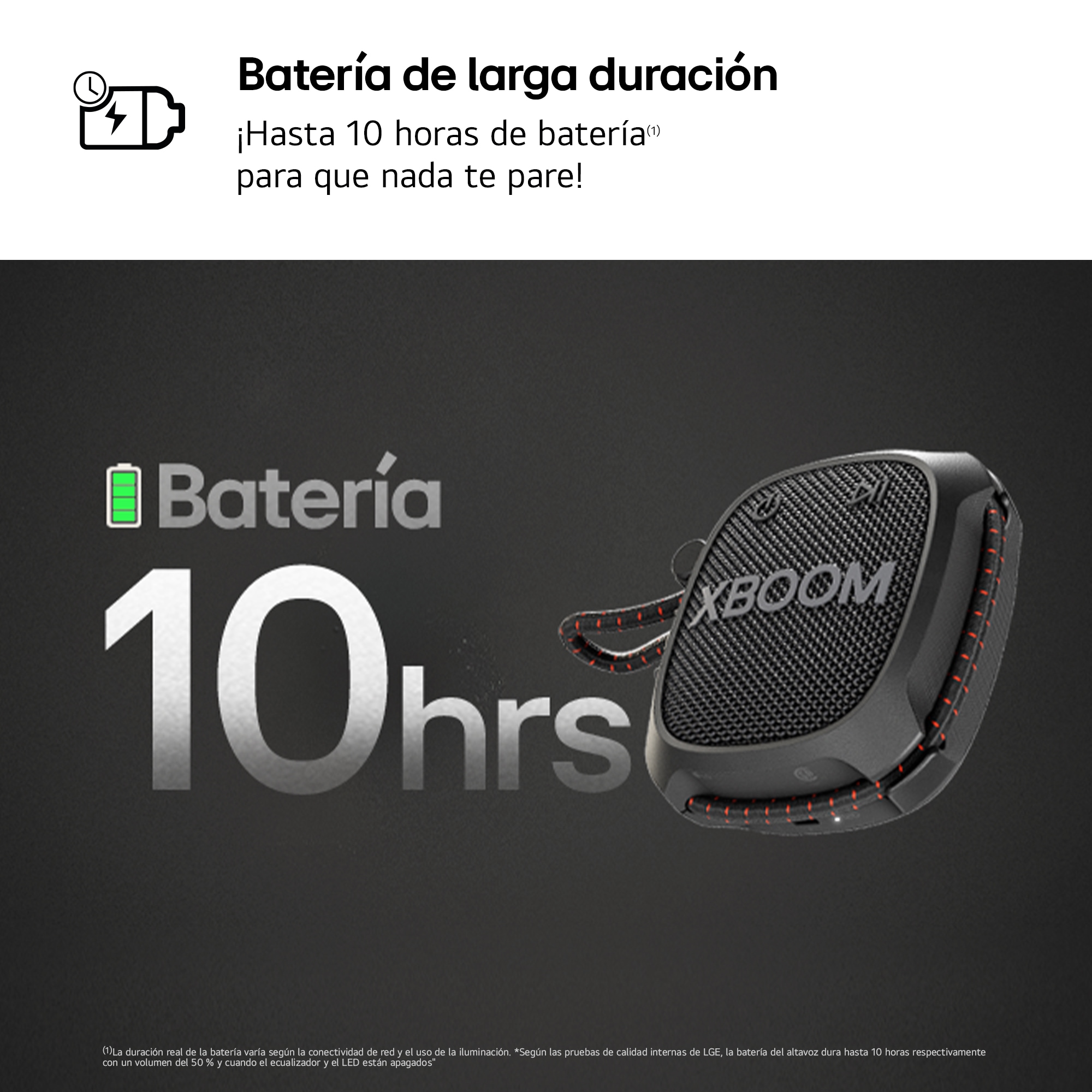 LG Altavoz Bluetooth XBOOM Go XG2T. Bajos potentes, resistente al agua y hasta 10 horas de batería para que nada te pare. , XG2TBK