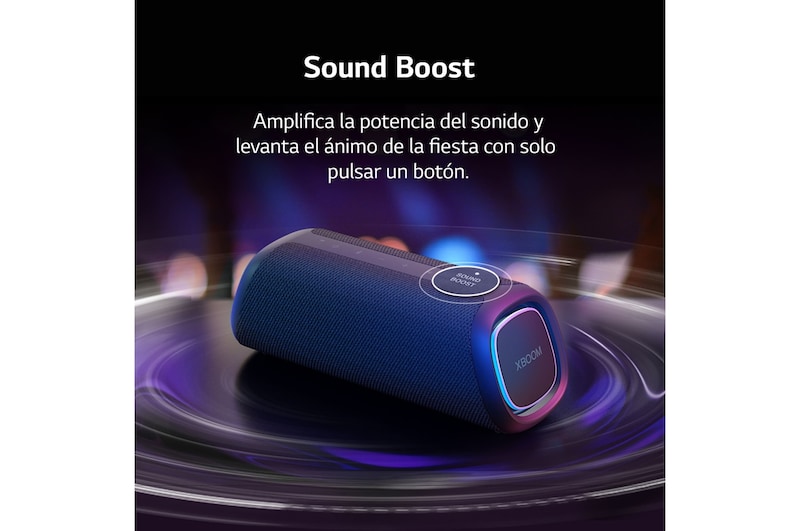 LG xboom XG5QBK - Altavoz inalámbrico, bluetooth, 20W, hasta 18h batería, resistencia IP67, Negro, XG5QBK