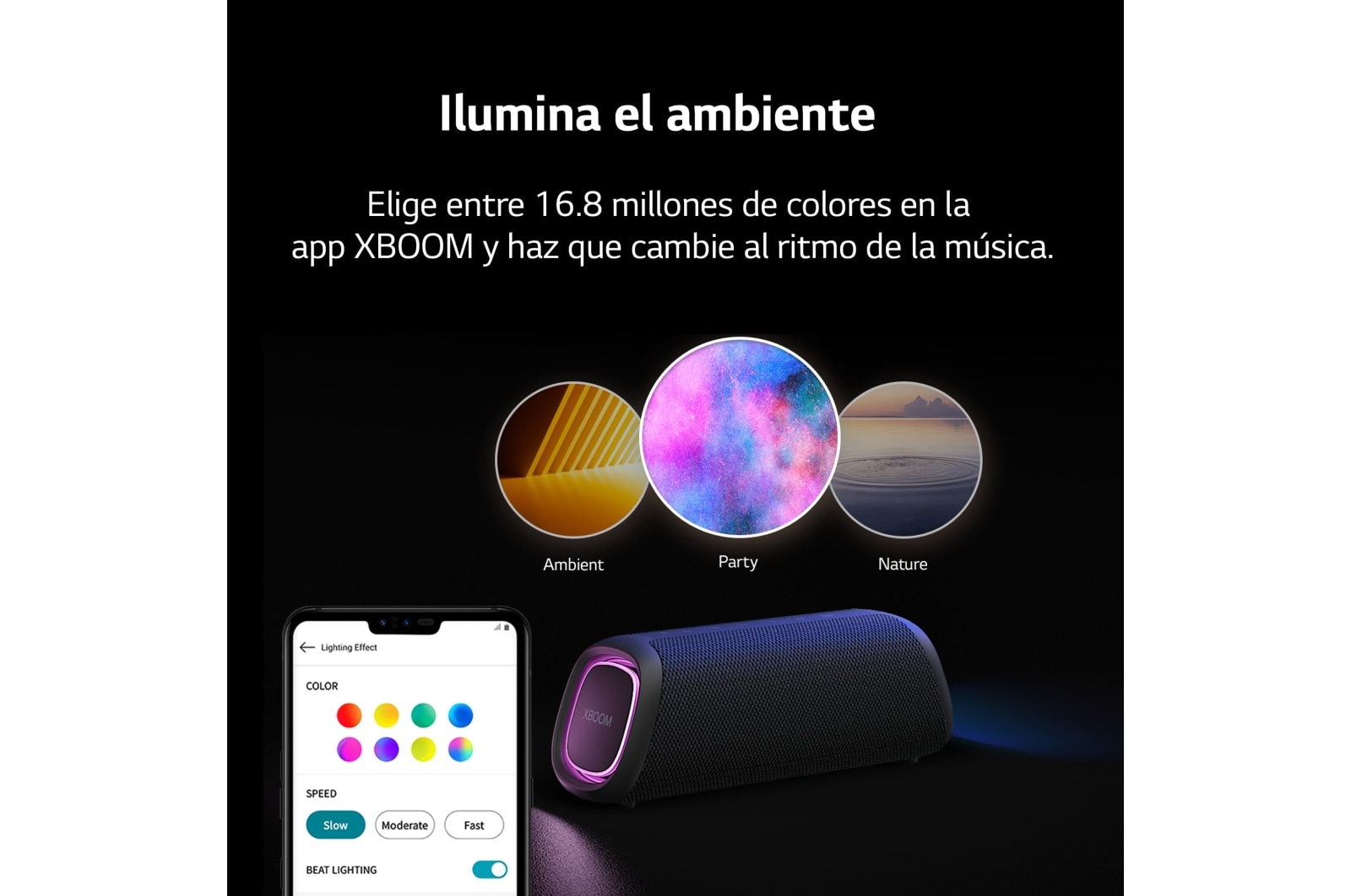 LG xboom XG5QBK - Altavoz inalámbrico, bluetooth, 20W, hasta 18h batería, resistencia IP67, Negro, XG5QBK