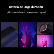 LG xboom XG5QBK - Altavoz inalámbrico, bluetooth, 20W, hasta 18h batería, resistencia IP67, Negro, XG5QBK