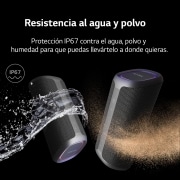 LG xboom XG5QBK - Altavoz inalámbrico, bluetooth, 20W, hasta 18h batería, resistencia IP67, Negro, XG5QBK