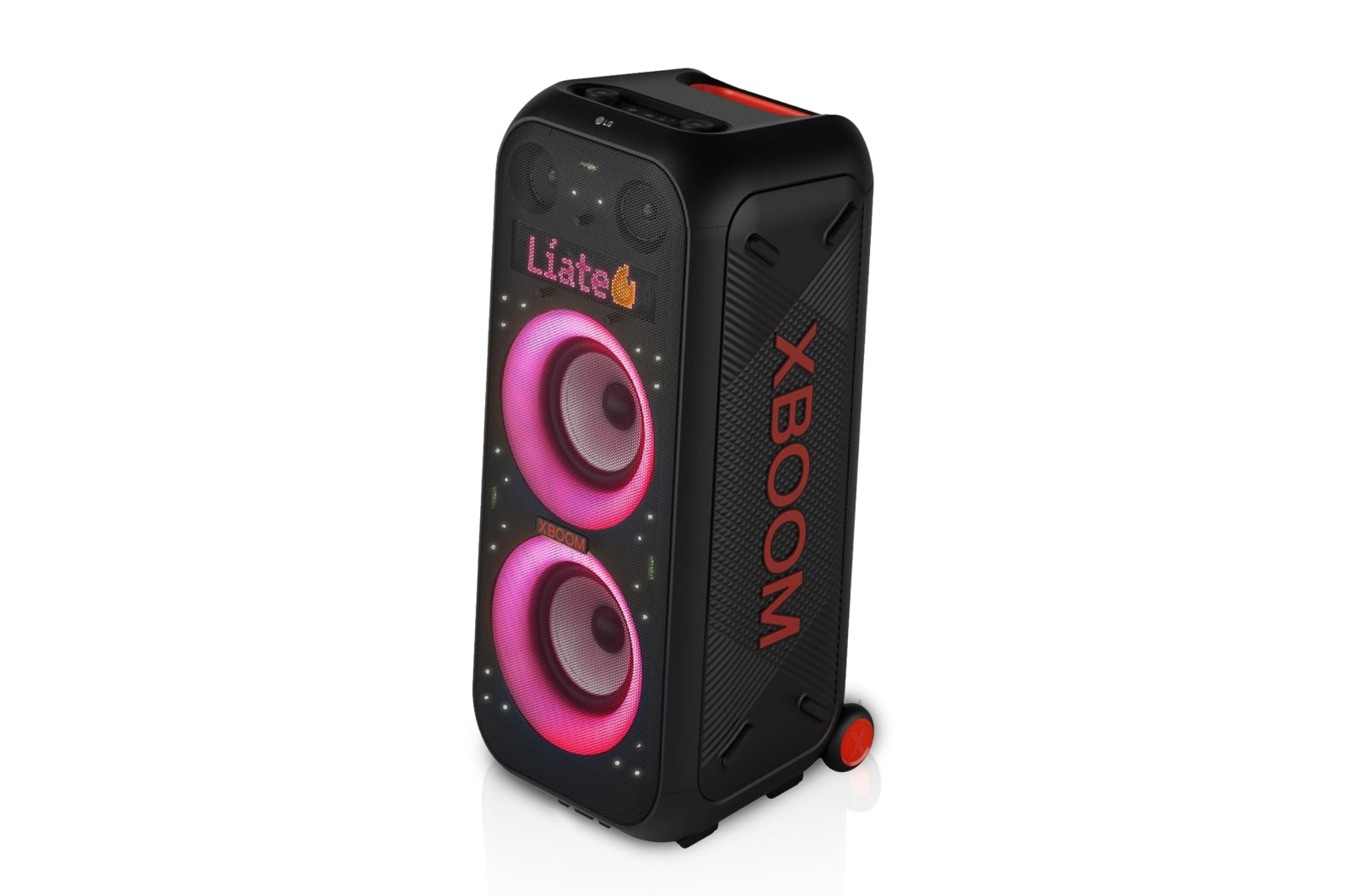 LG xboom La Bestia XL9T - Altavoz gran potencia, karaoke, luces y pantalla LED, efectos de DJ, Bluetooth, Asa y Ruedas, Resistencia IPX4 ,Negro, XL9T