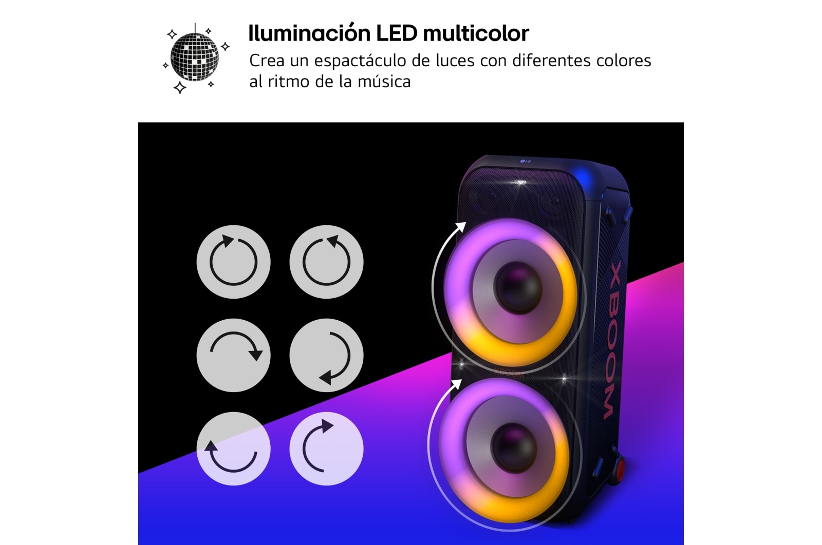 LG xboom La Bestia XL9T - Altavoz gran potencia, karaoke, luces y pantalla LED, efectos de DJ, Bluetooth, Asa y Ruedas, Resistencia IPX4 ,Negro, XL9T