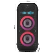 LG xboom La Bestia XL9T - Altavoz gran potencia, karaoke, luces y pantalla LED, efectos de DJ, Bluetooth, Asa y Ruedas, Resistencia IPX4 ,Negro, XL9T