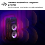 LG xboom La Bestia XL9T - Altavoz gran potencia, karaoke, luces y pantalla LED, efectos de DJ, Bluetooth, Asa y Ruedas, Resistencia IPX4 ,Negro, XL9T