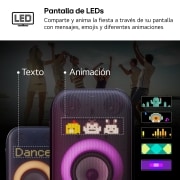 LG xboom La Bestia XL9T - Altavoz gran potencia, karaoke, luces y pantalla LED, efectos de DJ, Bluetooth, Asa y Ruedas, Resistencia IPX4 ,Negro, XL9T