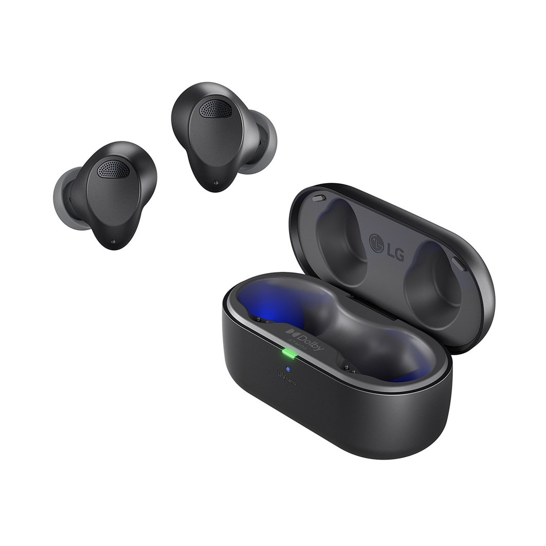 LG TONE Free T90S - auriculares inalámbricos, bluetooth, Dolby Atmos, cancelación de ruido, hasta 36h batería, resistencia IPX4, autolimpieza, grafeno, negro, TONE-T90S.AEUSLBK