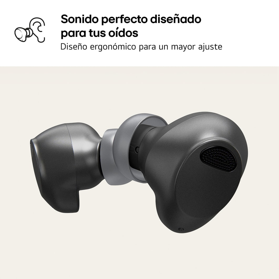 LG TONE Free T90S - auriculares inalámbricos, bluetooth, Dolby Atmos, cancelación de ruido, hasta 36h batería, resistencia IPX4, autolimpieza, grafeno, negro, TONE-T90S.AEUSLBK