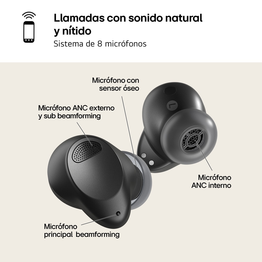 LG TONE Free T90S - auriculares inalámbricos, bluetooth, Dolby Atmos, cancelación de ruido, hasta 36h batería, resistencia IPX4, autolimpieza, grafeno, negro, TONE-T90S.AEUSLBK