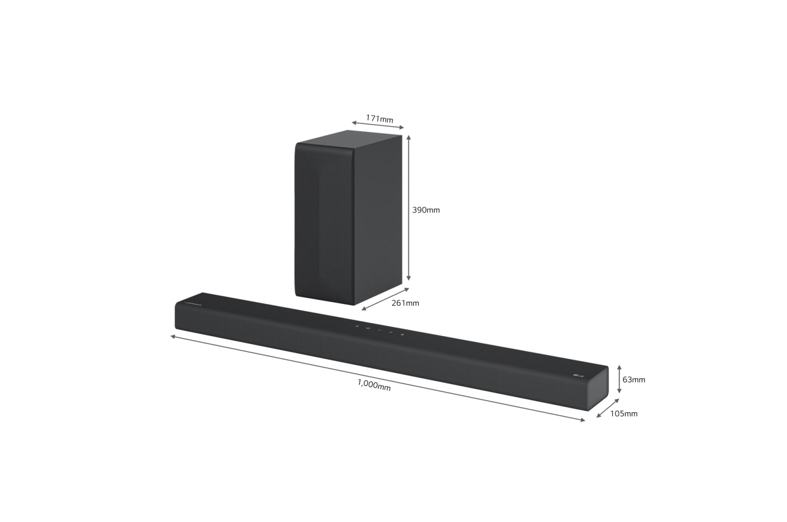 LG Barra de sonido Inteligente LG S65Q con 420W de potencia y 3.1 canales. Sonido envolvente DTS Virtual:X y Dolby Digital en alta resolución Hi-Res 24bits/96kHz y Meridian Horizon., S65Q