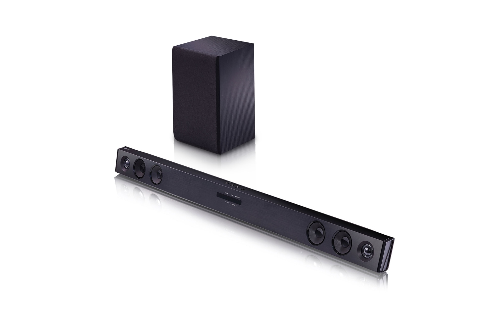 LG Barra de sonido Inteligente LG SQC2 con 300W de potencia y 2.1 canales. Sonido envolvente Dolby Digital con bajos potentes. Conectividad Bluetooth, USB y entrada óptica y App Android / iOS. Completa tu televisor con una barra de sonido con ajuste perfecto para TV de 43", SQC2