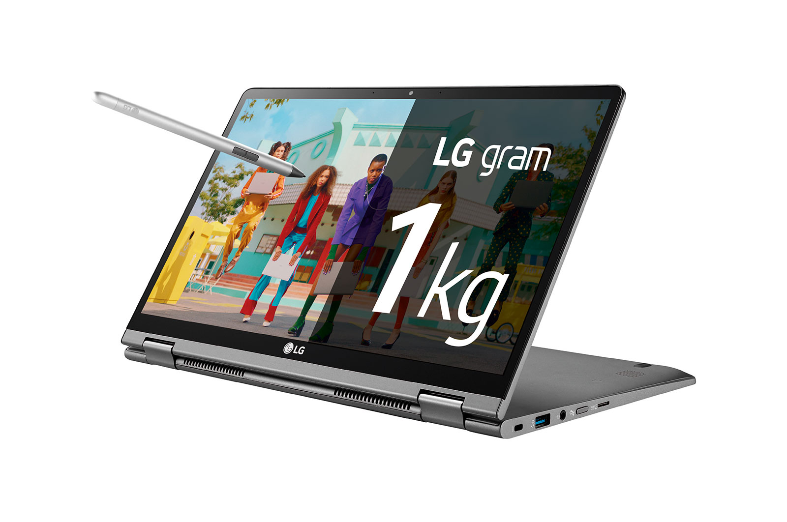 LG Gram 14T90P-G-AA78B Windows 10 Home - Convertible 2 en 1 ultraligero de 35,5cm (14") FHD IPS (1kg, autonomía 20,5h, Intel i7 10ª gen., Intel UHD Graphics, 16GB RAM, 512GB SSD NVMe) Plata - Teclado Español, 14T90P-G-AA78B