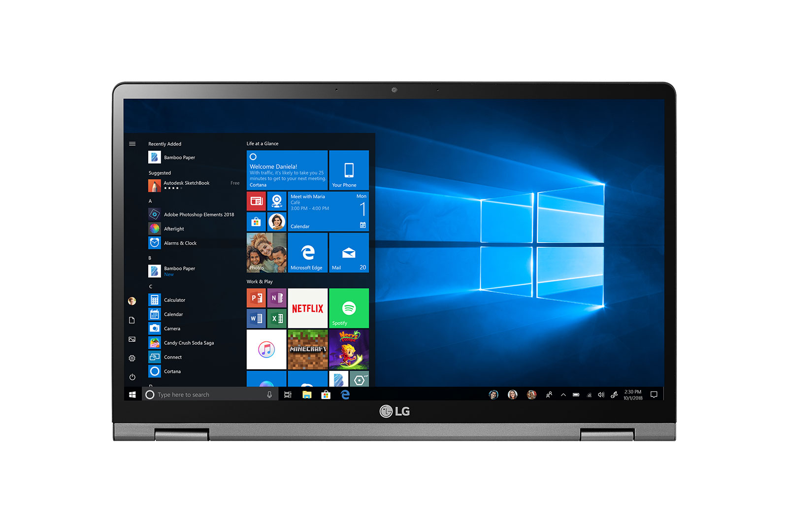 LG Gram 14T90P-G-AA78B Windows 10 Home - Convertible 2 en 1 ultraligero de 35,5cm (14") FHD IPS (1kg, autonomía 20,5h, Intel i7 10ª gen., Intel UHD Graphics, 16GB RAM, 512GB SSD NVMe) Plata - Teclado Español, 14T90P-G-AA78B