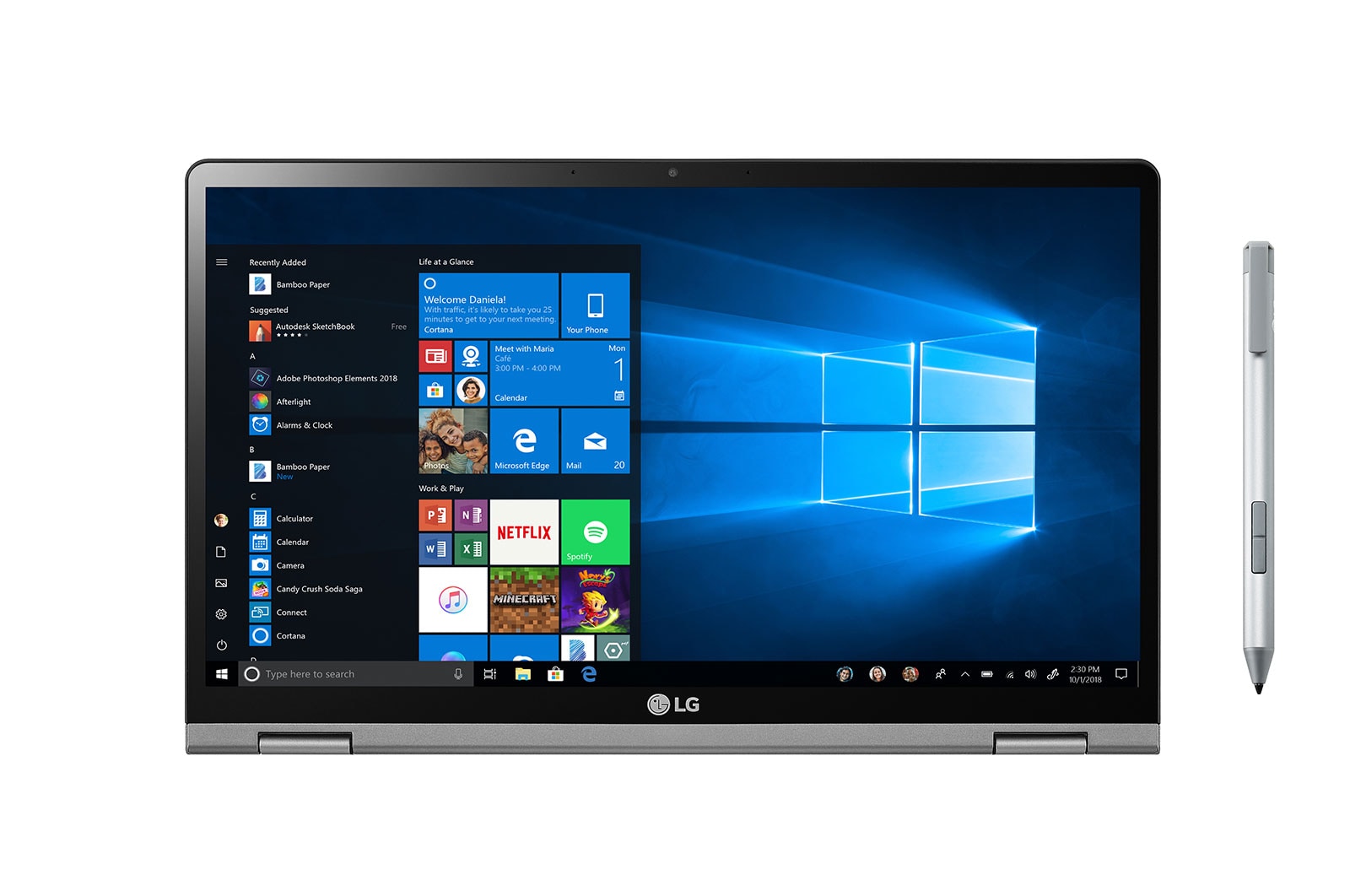 LG Gram 14T90P-G-AA78B Windows 10 Home - Convertible 2 en 1 ultraligero de 35,5cm (14") FHD IPS (1kg, autonomía 20,5h, Intel i7 10ª gen., Intel UHD Graphics, 16GB RAM, 512GB SSD NVMe) Plata - Teclado Español, 14T90P-G-AA78B