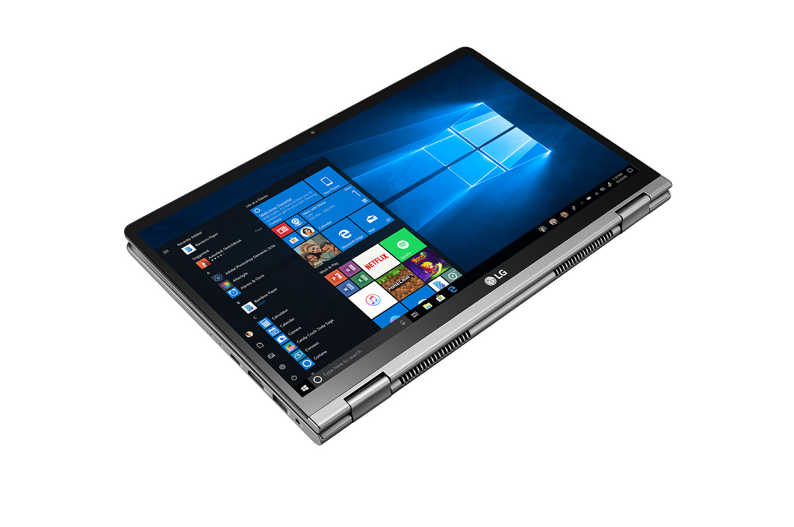 LG Gram 14T90P-G-AA78B Windows 10 Home - Convertible 2 en 1 ultraligero de 35,5cm (14") FHD IPS (1kg, autonomía 20,5h, Intel i7 10ª gen., Intel UHD Graphics, 16GB RAM, 512GB SSD NVMe) Plata - Teclado Español, 14T90P-G-AA78B