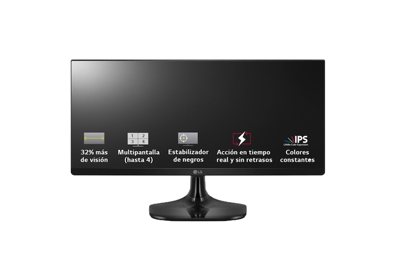 LG 25UM58-P - Monitor Ultrapanoramico 21:9 LG UltraWide (Panel IPS: 2560x1080, 250cd/m², 1000:1, sRGB >99%); diag. 63,5cm; entr.: HDMIx2; Ajust. en inlcinación., 25UM58-P