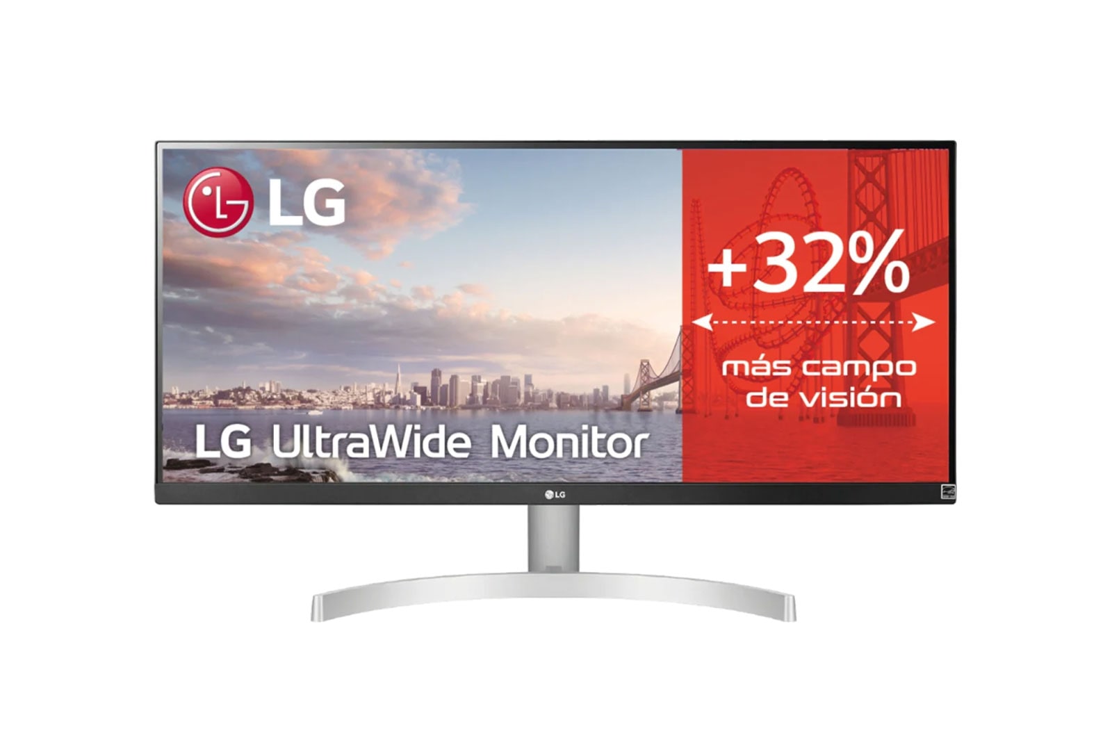 LG 29WN650-W - Monitor Ultrapanoramico 21:9 LG UltraWide (Panel IPS: 2560x1080, 400cd/m², 1000:1, sRGB>99%); diag. 73cm; entr.: HDMIx2, DPx1; altavoces 2x7W; Ajust. en inclinación., 29WN600-W