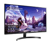 LG 32QN600-B - Monitor QHD polivalente (Panel IPS: 2560 x 1440p, 16:9, 350cd/m², 1000:1, sRGB >99%, 75Hz, 5ms); diag. 80cm; entradas: HDMI x2, DP x1; marcos ultrafinos, 32QN600-B