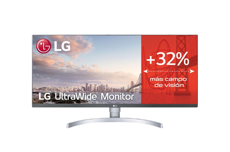 LG 34WK650-W - Monitor Ultrapanoramico 21:9 LG UltraWide (Panel IPS:2560x1080, 300cd/m², 1000:1, sRGB >99%); diag. 86,6cm; entr.: HDMIx2, DPx1; Ajust. en altura e inclinación., 34WK650-W