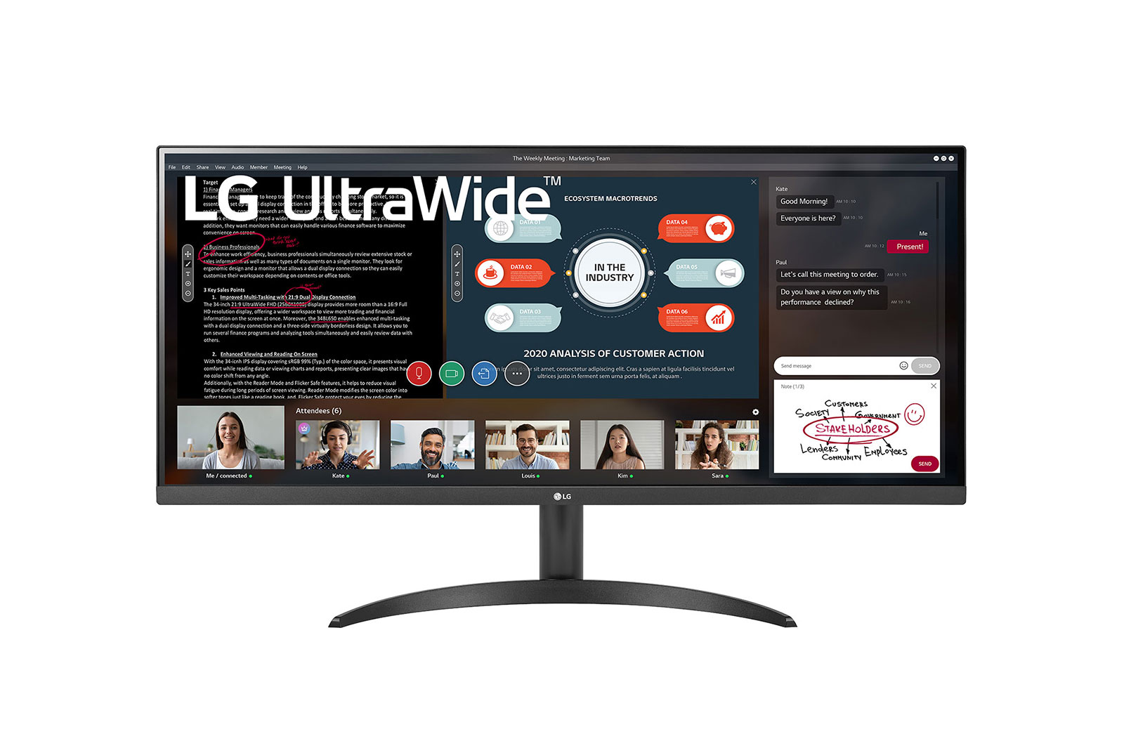 LG- 34WP500-B- Monitor 34'' 21:9 UltraWide™ Full HD IPS con AMD FreeSync™, 34WP500-B