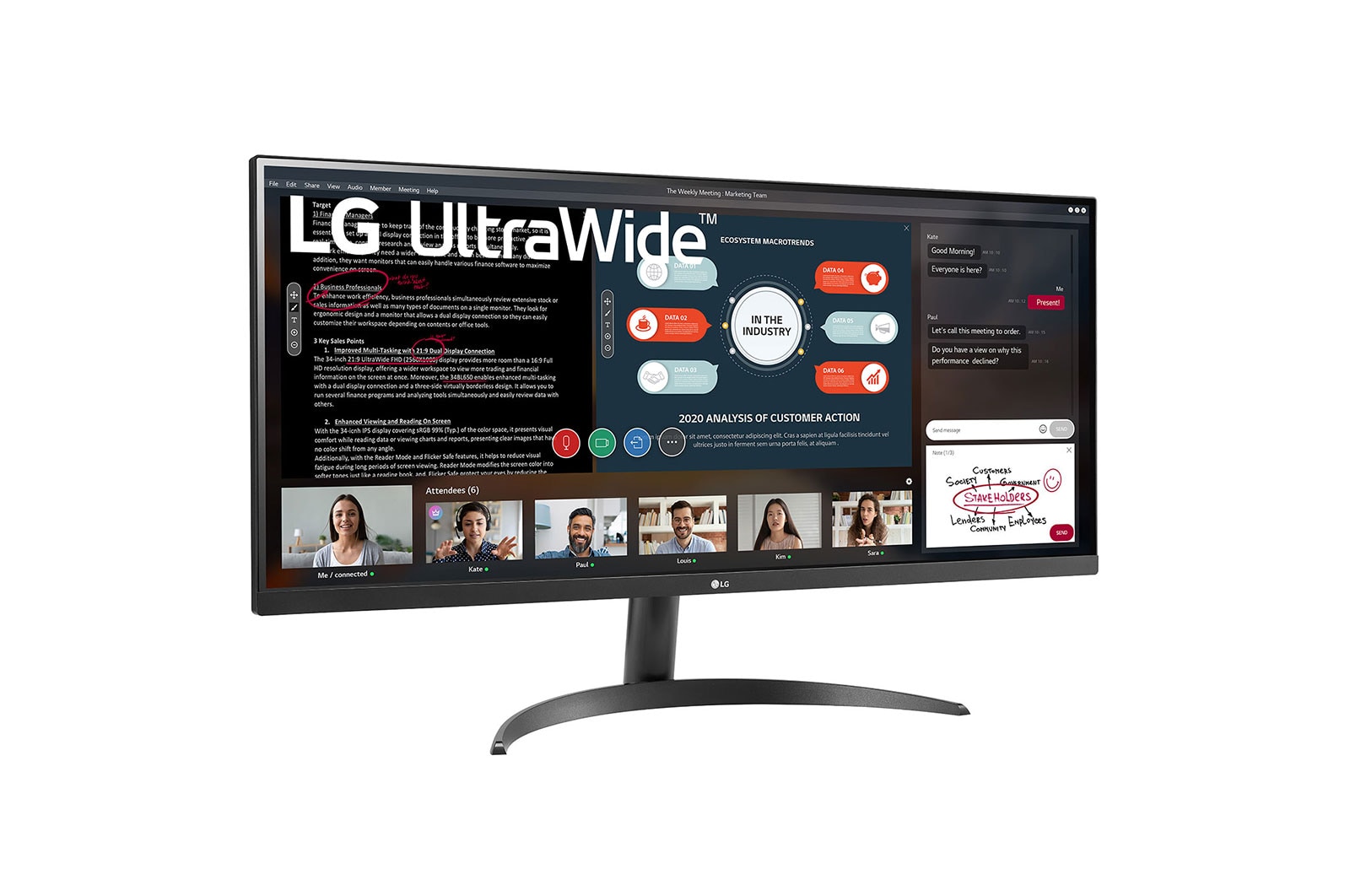 LG- 34WP500-B- Monitor 34'' 21:9 UltraWide™ Full HD IPS con AMD FreeSync™, 34WP500-B