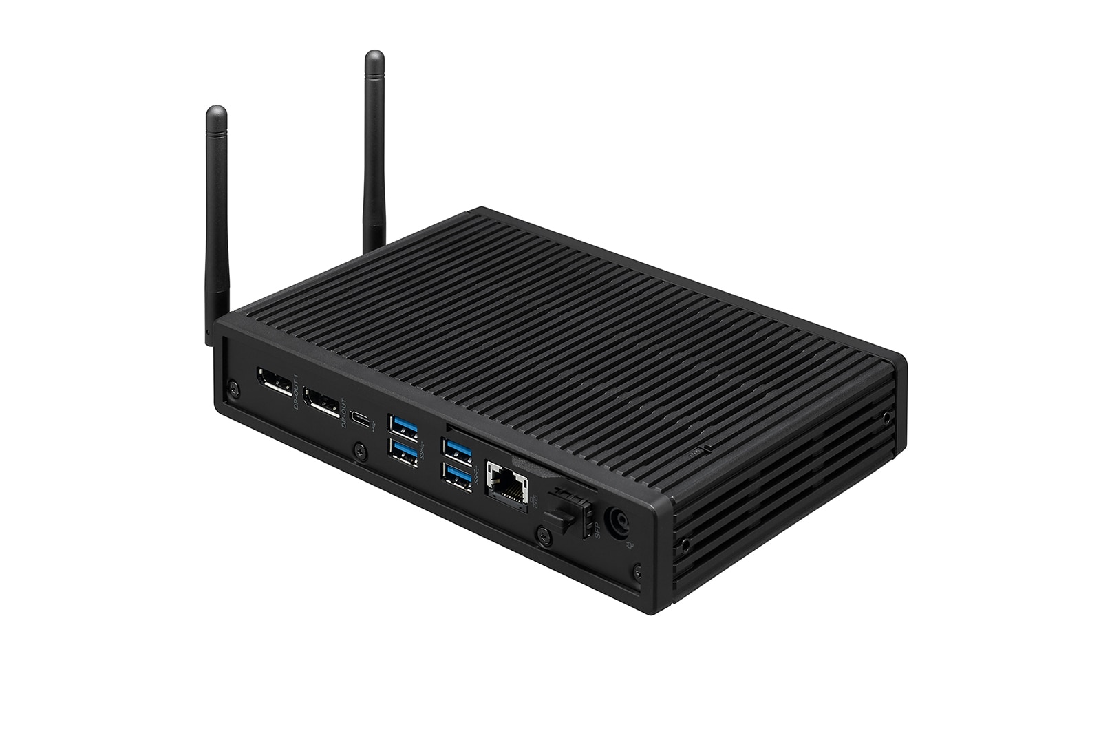 LG Box Tipo Thin Client – Procesador Quad-Core Intel®Celeron™ J4105; Memoria RAM de 4GB; Almacenamiento 16GB eMMC; DisplayPort con soporte para hasta 3 pantallas; USB Type-C™ con hasta 60W de suministro de energía; Diseño Silencioso., CL600N-6N