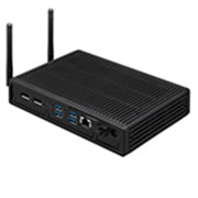 LG Box Tipo Thin Client – Procesador Quad-Core Intel®Celeron™ J4105; Memoria RAM de 4GB; Almacenamiento 16GB eMMC; DisplayPort con soporte para hasta 3 pantallas; USB Type-C™ con hasta 60W de suministro de energía; Diseño Silencioso., CL600N-6N