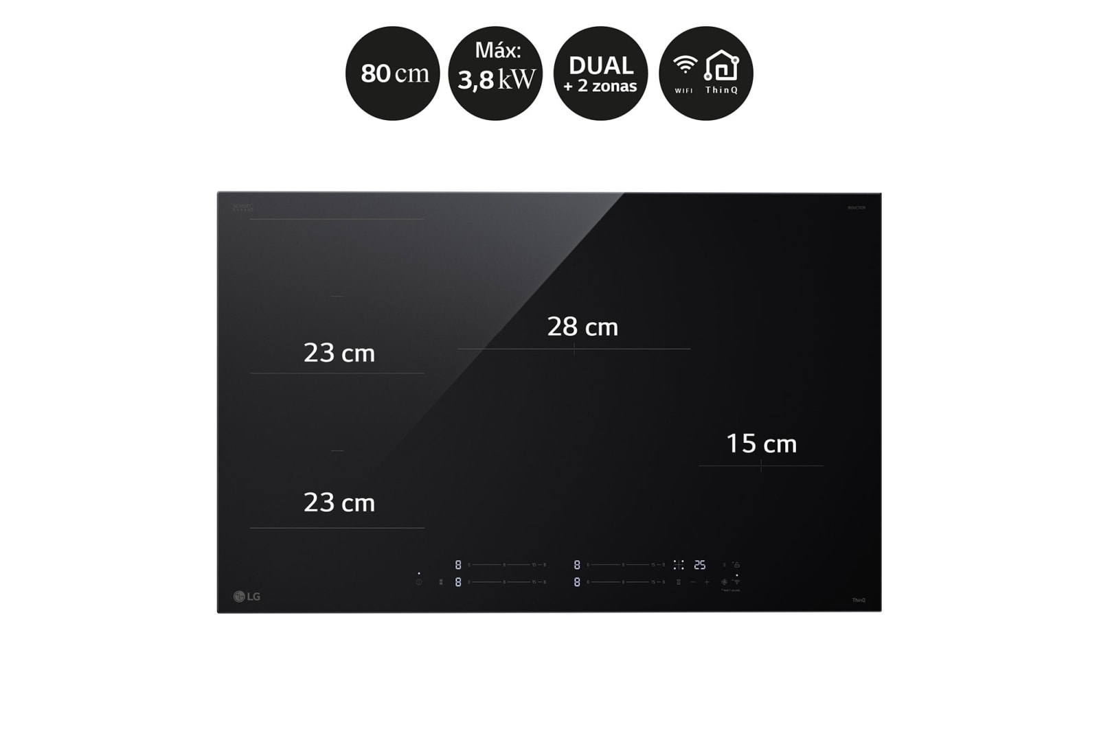 LG Placa de indución 80cm Flex ThinQ™ 80 cm, CBIZ3035B