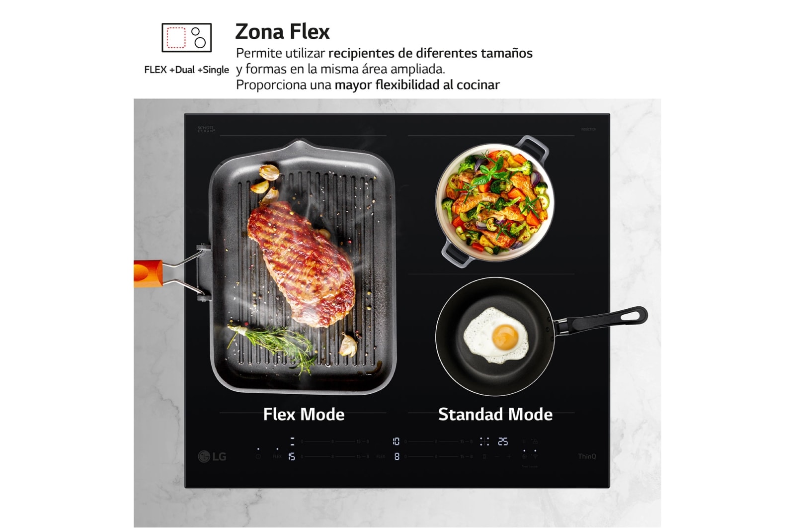 LG Placa de indución 80cm Flex ThinQ™ 80 cm, CBIZ3035B