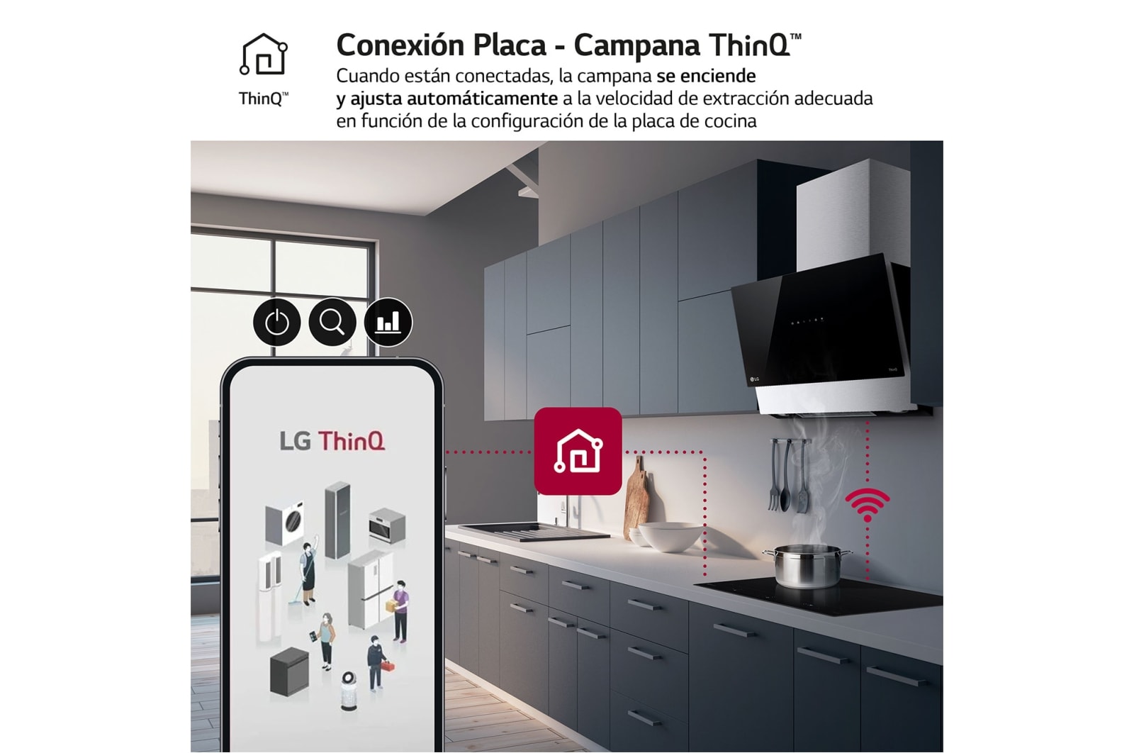 LG Placa de indución 80cm Flex ThinQ™ 80 cm, CBIZ3035B