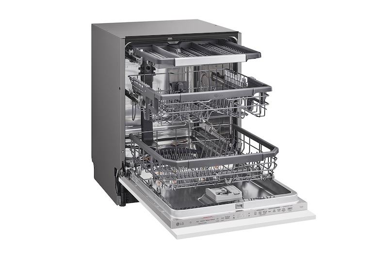 LG Lavavajillas Integrable, LG QuadWash™ Steam, B con lavado a vapor y tercera bandeja , DB365TXS