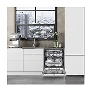 LG Lavavajillas Integrable, LG QuadWash™ Steam, B con lavado a vapor y tercera bandeja , DB365TXS