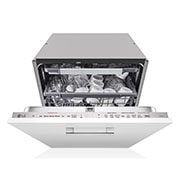 Vista frontal de Lavavajillas Integrable, LG QuadWash™ Steam, B con lavado a vapor y tercera bandeja, DB365TXS