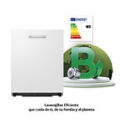 LG Lavavajillas Integrable, LG QuadWash™ Steam, B con lavado a vapor y tercera bandeja , DB365TXS