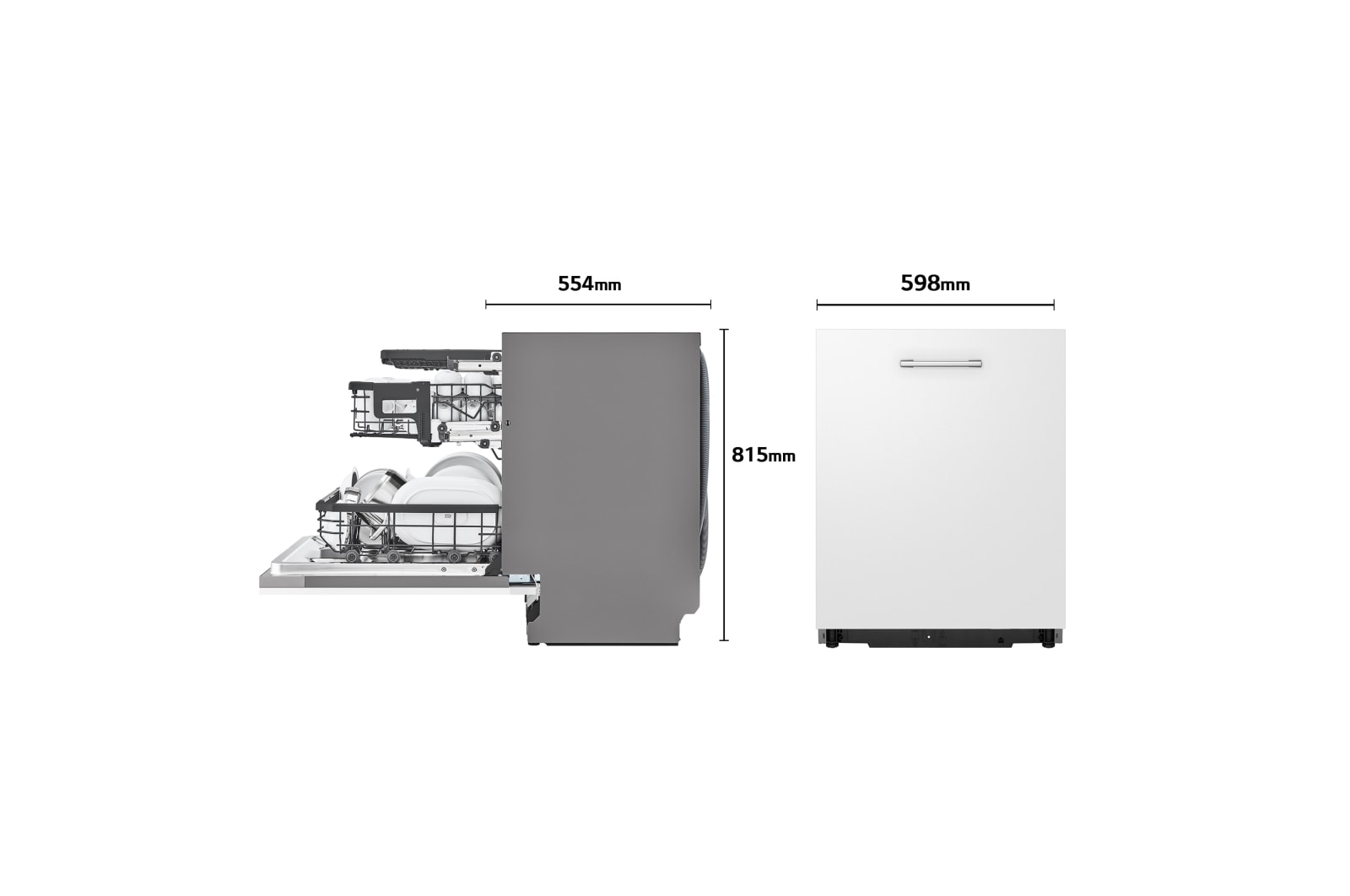 LG Lavavajillas Integrable LG QuadWash™, TrueSteam, clasificación  D, con lavado a vapor y tercera bandeja , DB425TXS