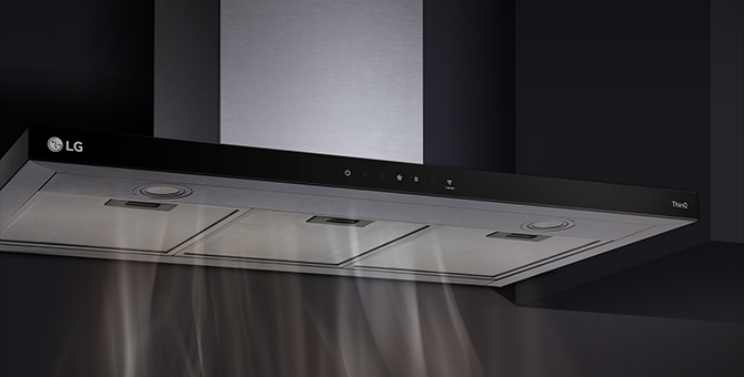 Imagen que muestra el humo siendo succionado por la campana