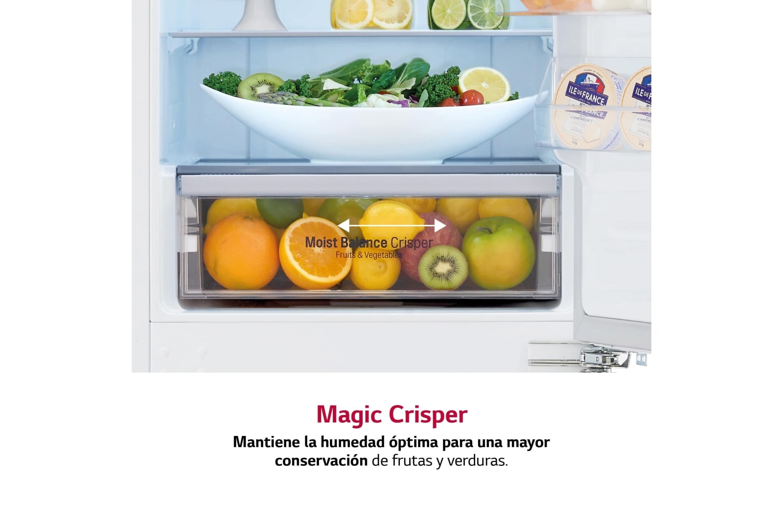 LG Frigorífico integrable, Smart Inverter, Clasificación E, 273l, GR-N266LLR