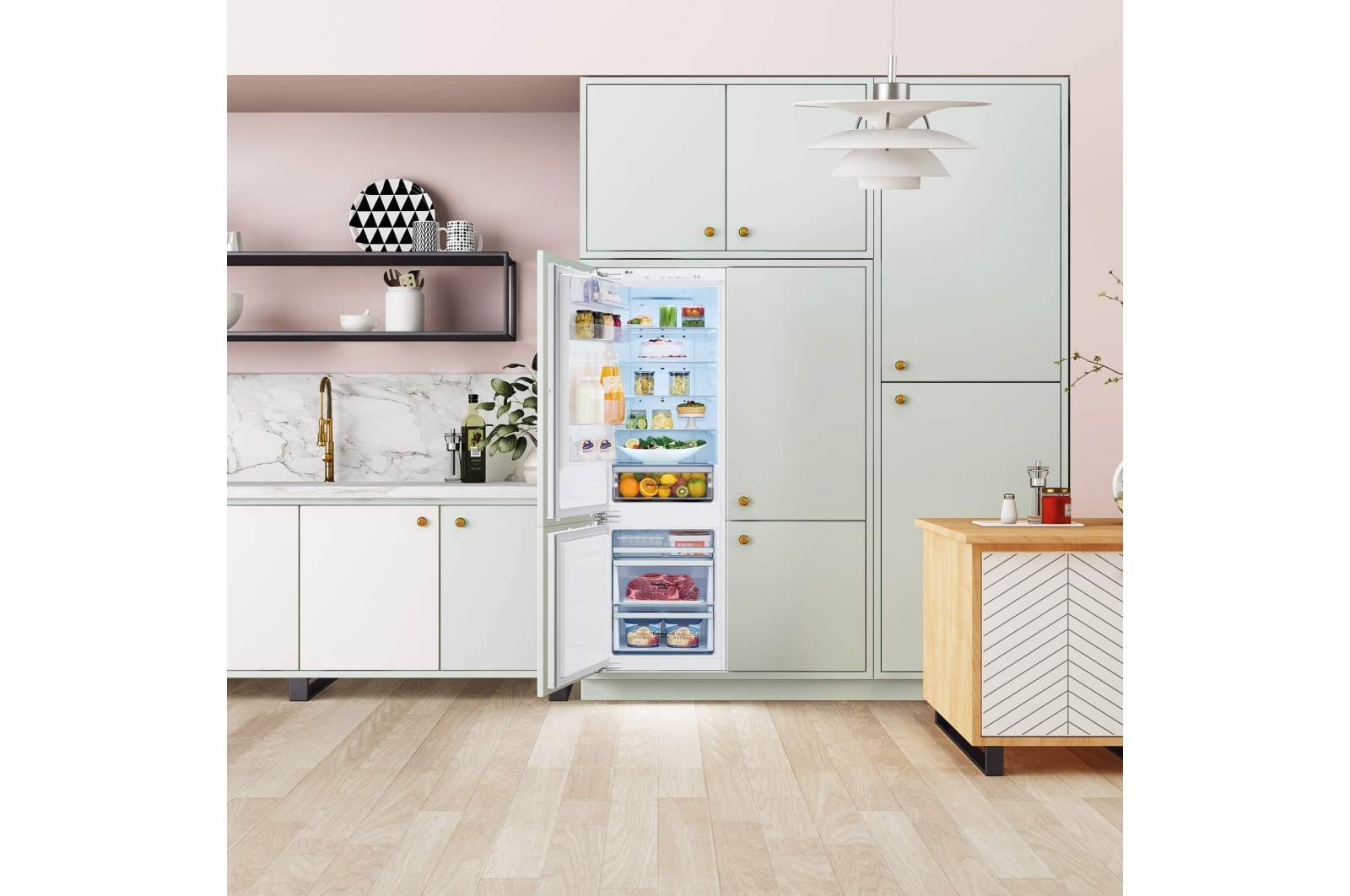 LG Frigorífico integrable, Smart Inverter, Clasificación E, 273l, GR-N266LLR