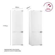 LG Frigorífico integrable, Smart Inverter, Clasificación E, 273l, GR-N266LLR